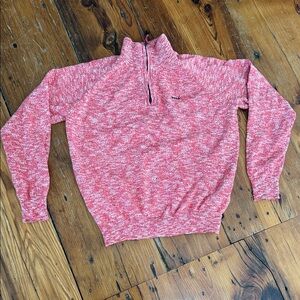 N.Z.A. New Zealand Auckland Red Speckled Quarter-Zip Sweater Size XL 100% cotton